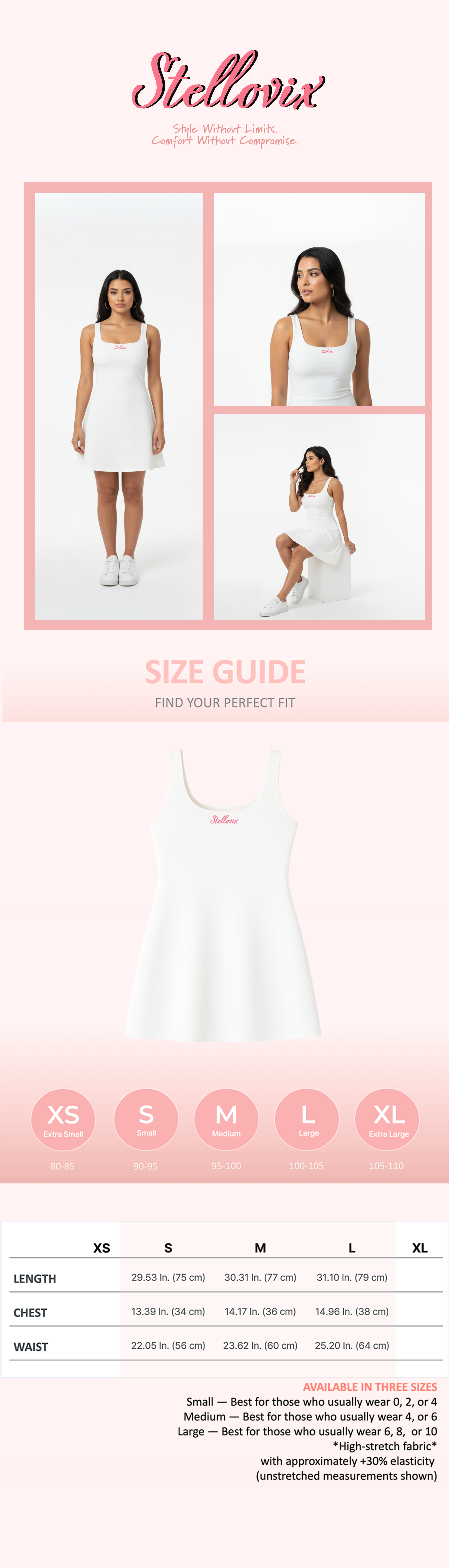 Stellovix Alice Line Dress - White details