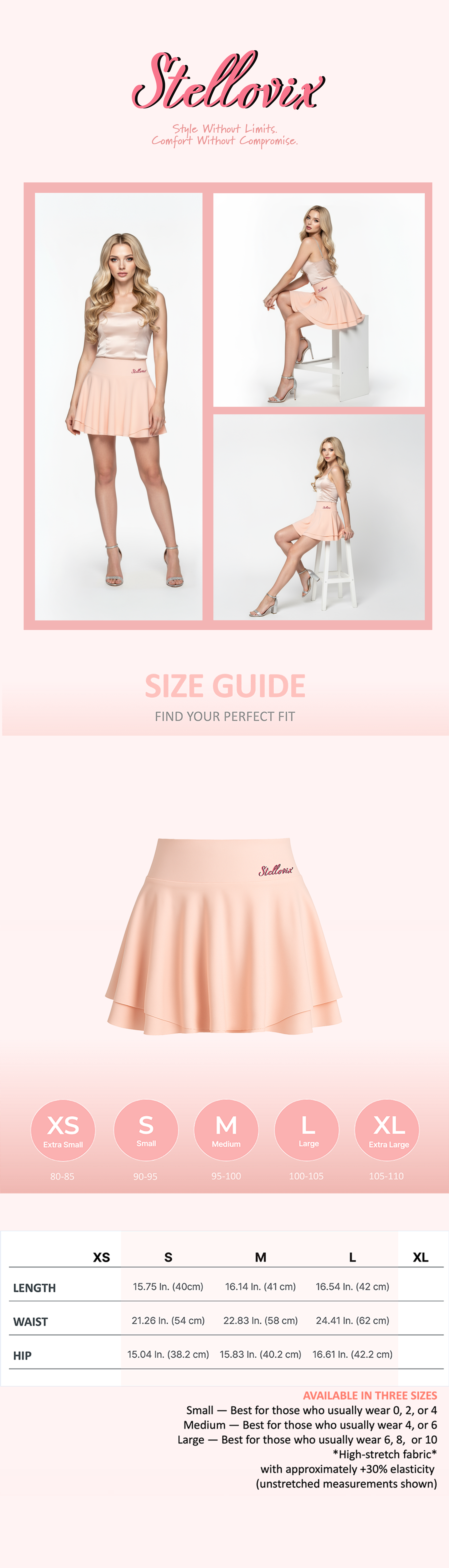 Stellovix Bella Skirt - Light Pink details