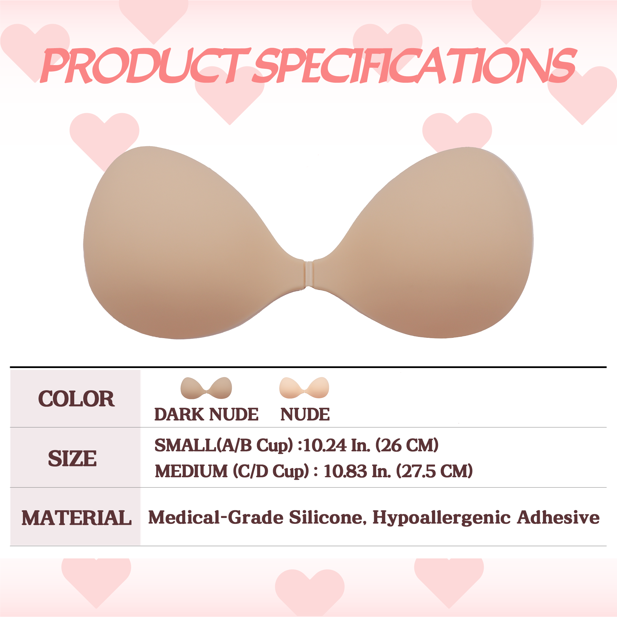 Stellovix Premium Quality Adhesive Bra - Dark Nude
