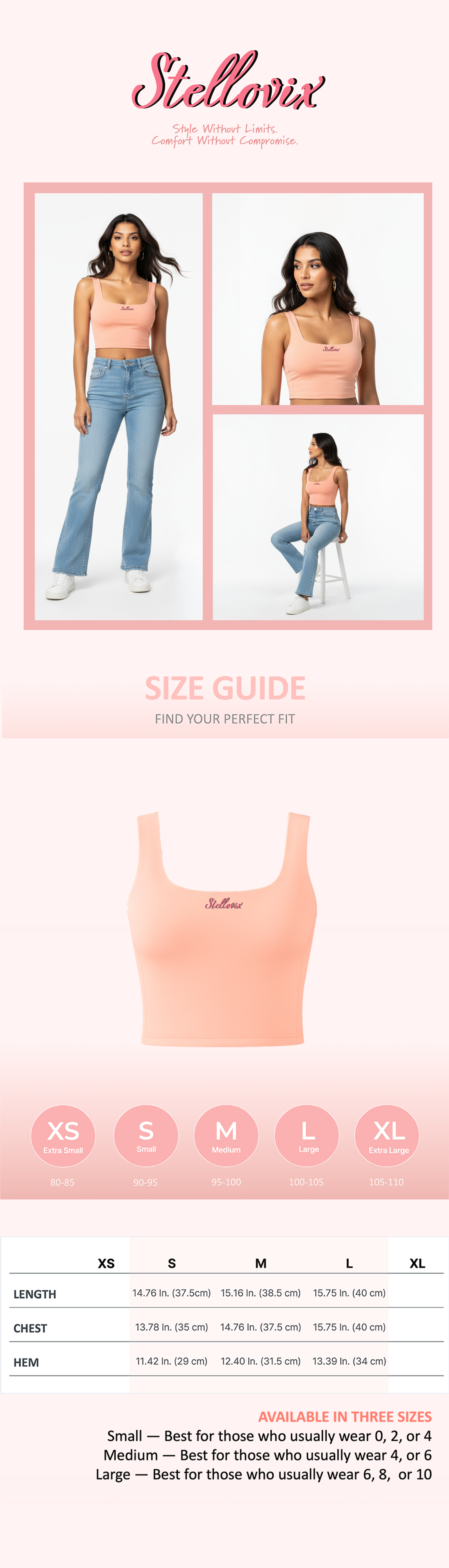 Stellovix Aira TankTop - Peach Pink details