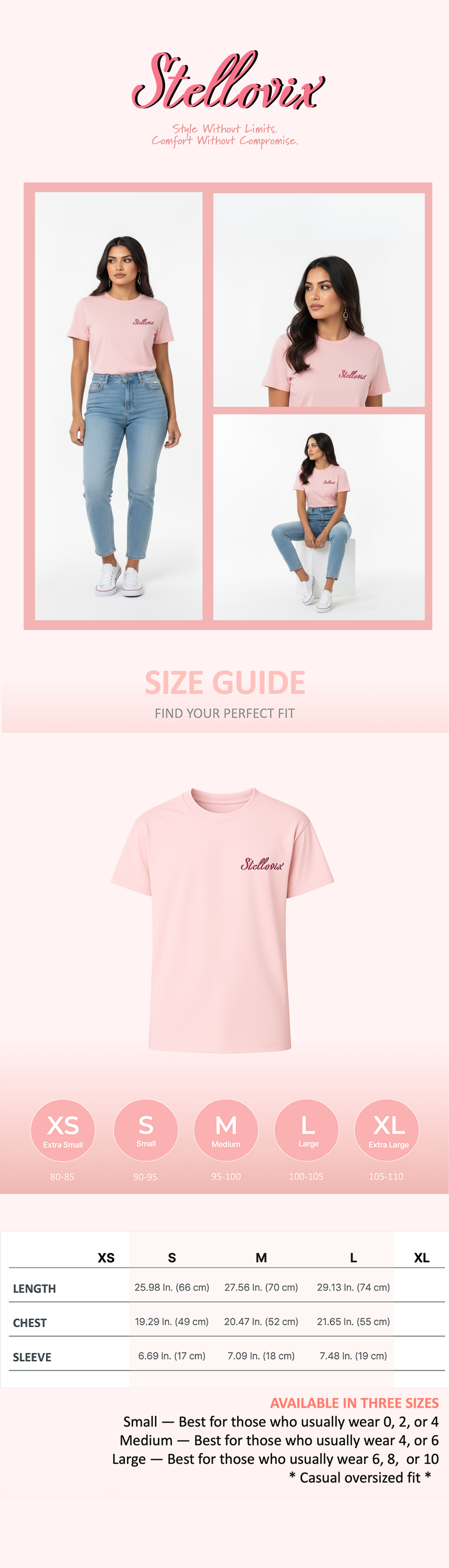 Stellovix Pure Lee T-Shirt - Light Pink details