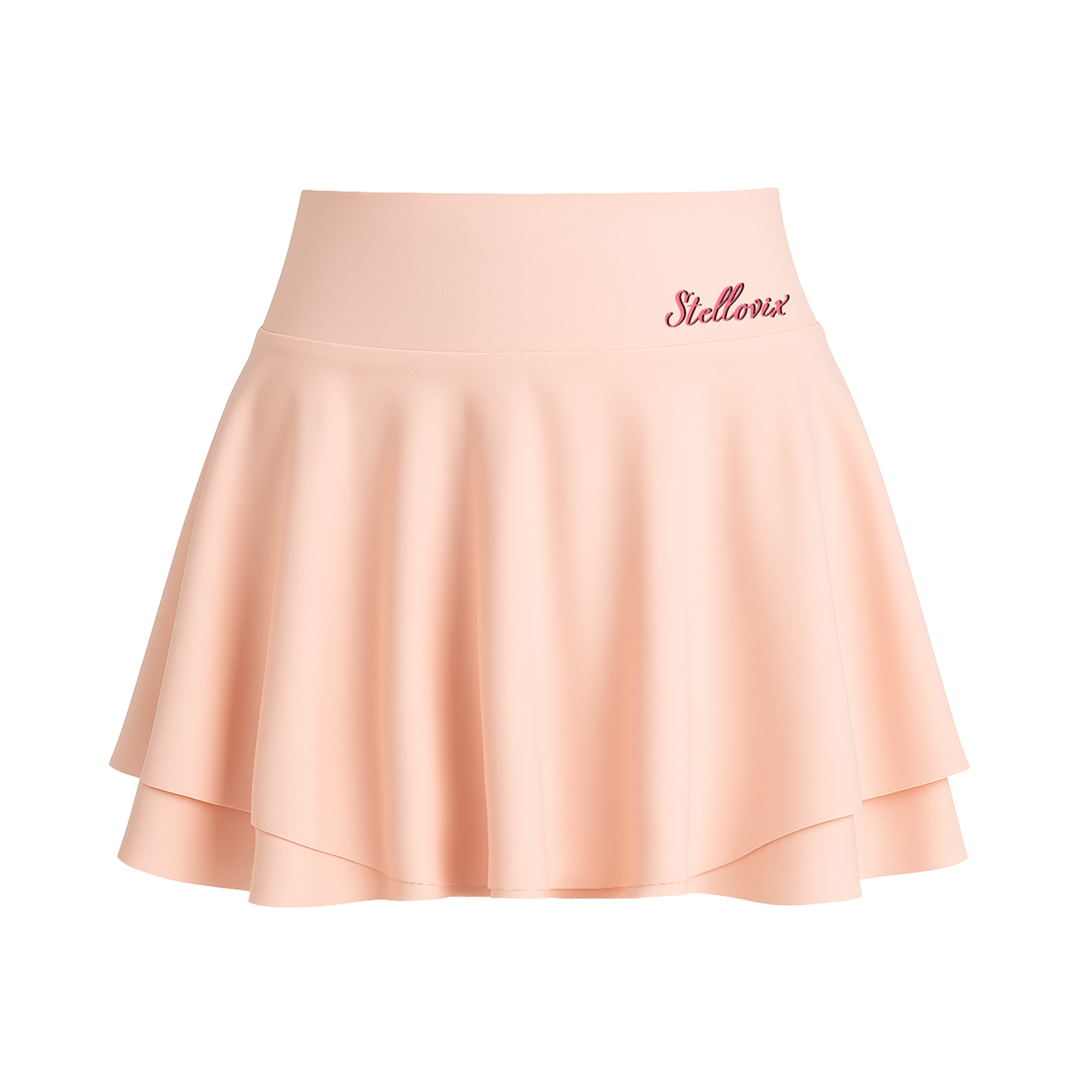 Stellovix Bella Skirt — premium women’s nylon-spandex flare skirt designed for effortless movement and elegant flow. Lightweight, flexible, and breathable activewear skirt perfect for yoga, tennis, and daily wear.