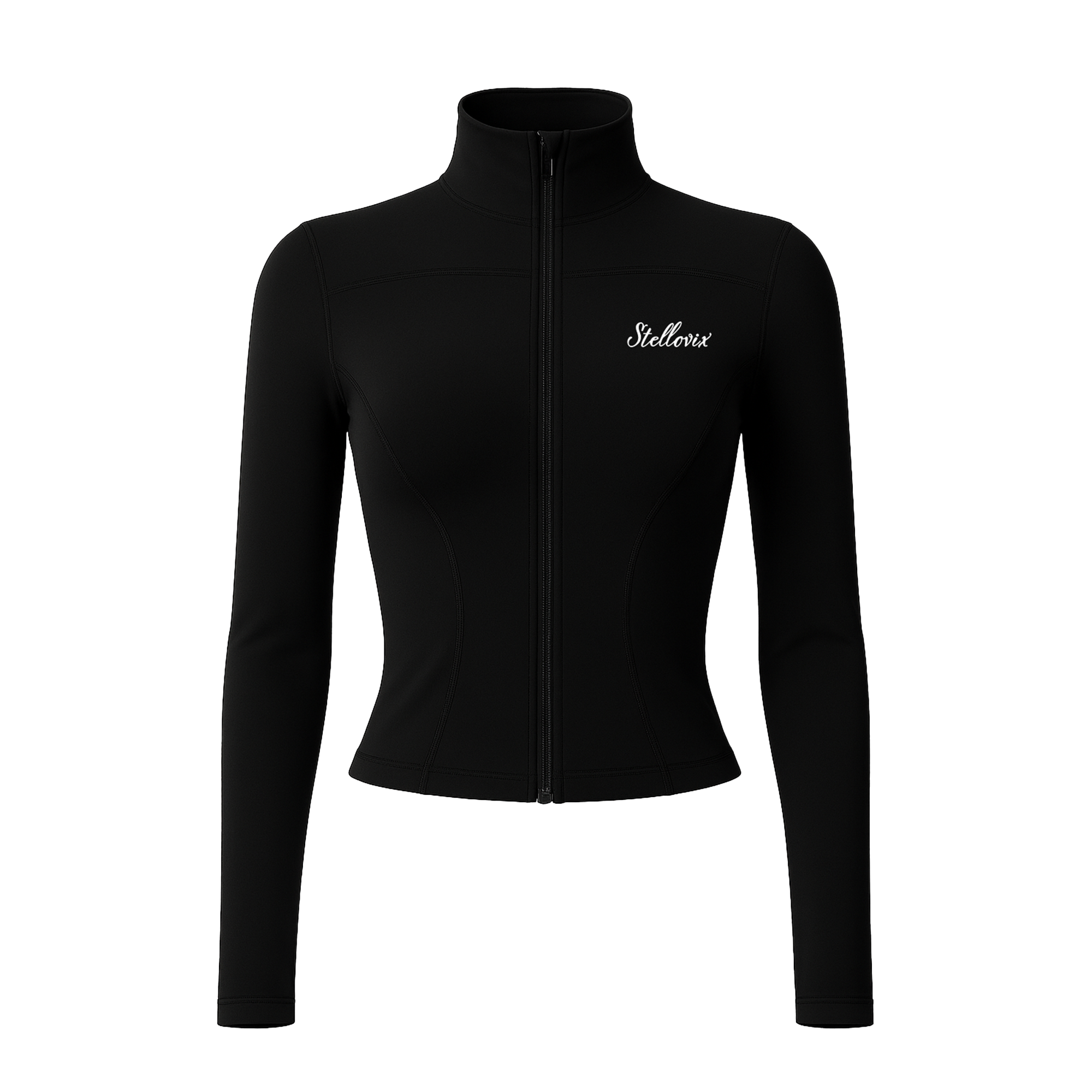 Stellovix Corelight Jacket — premium women’s lightweight poly-spandex yoga jacket designed for movement, layering, and everyday comfort. Breathable, stretchy activewear zip-up perfect for workouts, warm-ups, and casual daily wear.