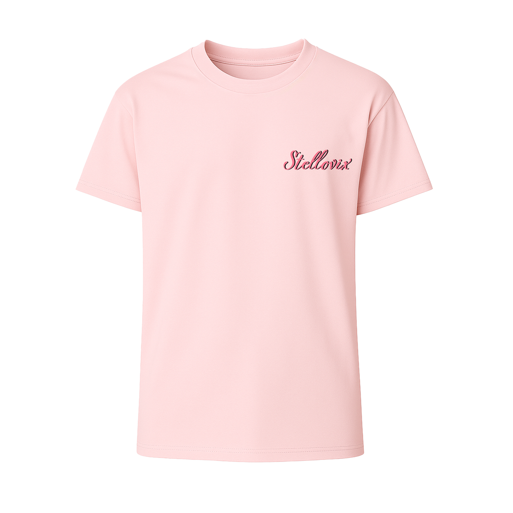 Stellovix Pure Lee T-Shirt – Light Pink, premium women’s 100% cotton t-shirt designed for everyday comfort and style. Soft, breathable, lightweight casual T-shirt perfect for daily wear, travel, and layering.