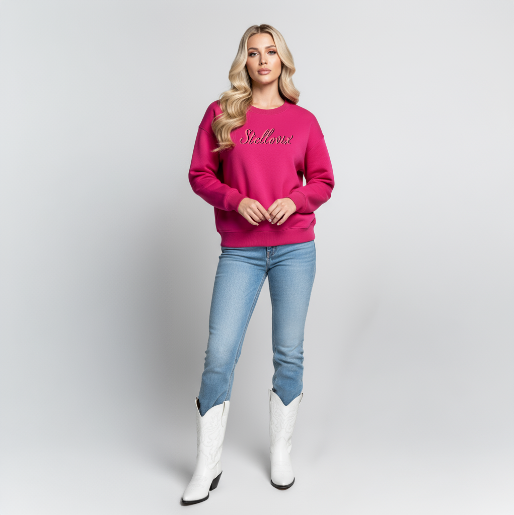 Stellovix High-Quality Oversized Sweatshirt — premium women’s pullover sweatshirt designed for cozy comfort and effortless style. Perfect for workouts, casual outings, travel, lounging, and daily wear. Soft, warm fabric with a relaxed, flexible fit that defines modern comfortwear. 